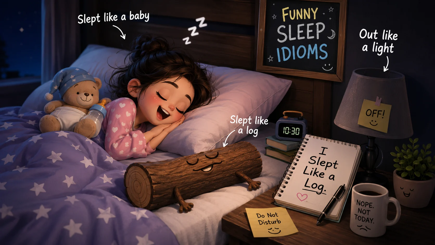 i slept like a idioms funny