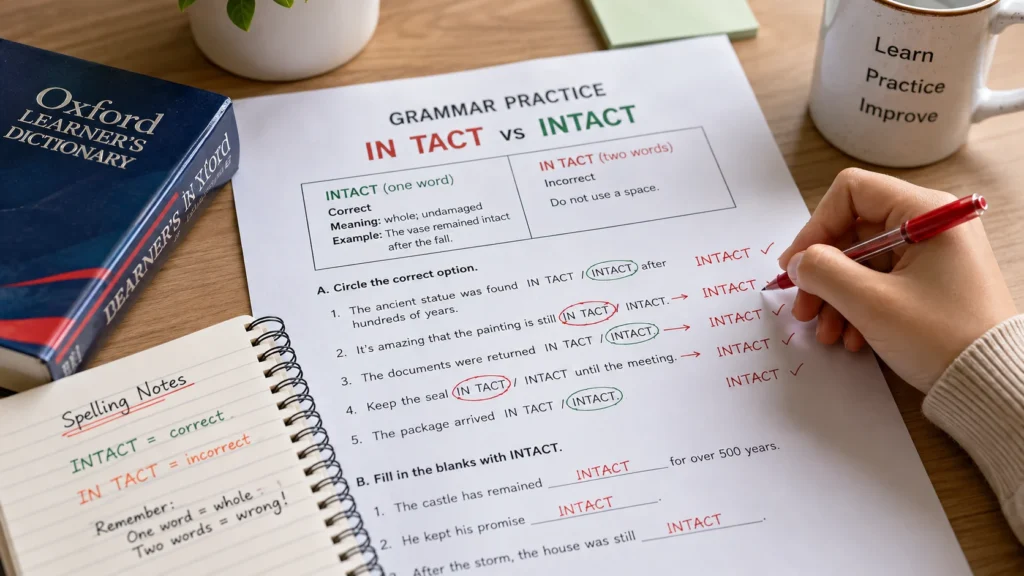 in tact or intact