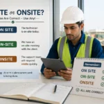 on site or onsite